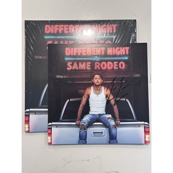 Bailey Zimmerman AUTOGRAPHED Different Night Same Rodeo SIGNED Ruby Vinyl #1